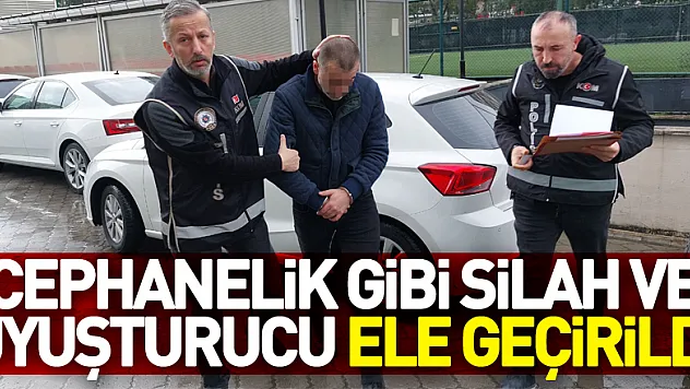 cephanelik gibi silah ve çeşit çeşit uyuşturucu ele geçirildi