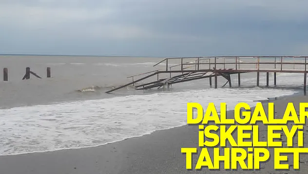 Dalgalar, Alaçam Geyikkoşan Tuz İskelesi'ni tahrip etti