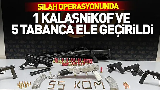 Samsun'da silah operasyonunda 1 Kalaşnikof ve 5 tabanca ele geçirildi: 2 gözaltı