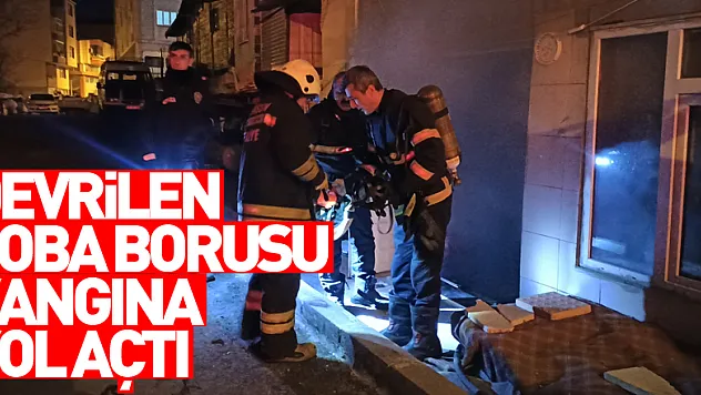 Devrilen soba borusu yangına yol açtı