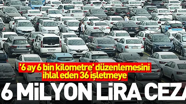 '6 ay 6 bin kilometre' düzenlemesini ihlal eden 36 işletmeye 16 milyon lira ceza