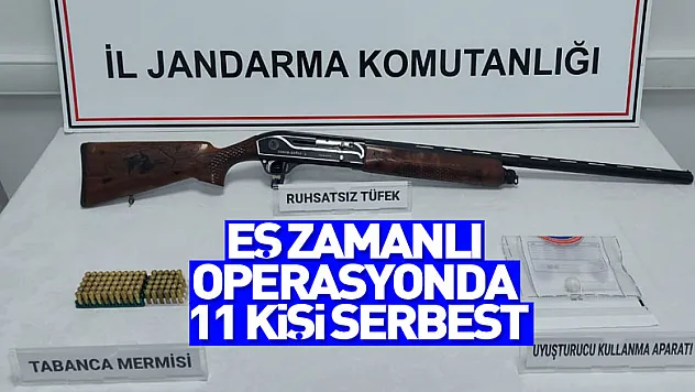 Eş zamanlı operasyonda 11 kişi serbest