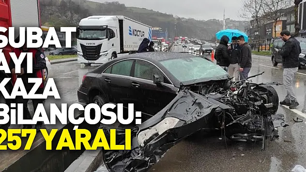 şubat ayı kaza bilançosu: 257 yaralı