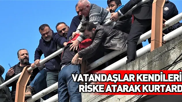 Vatandaş, riske atarak kurtardı