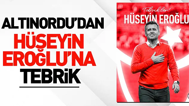 Altınordu'dan Hüseyin Eroğlu'na tebrik