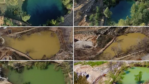 Depremlerin ardından rengi değişen Yeşilgöz Gölü eski haline dönüyor
