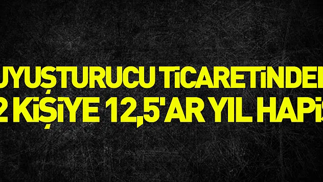 Uyuşturucu ticaretinden 2 kişiye 12,5'ar yıl hapis