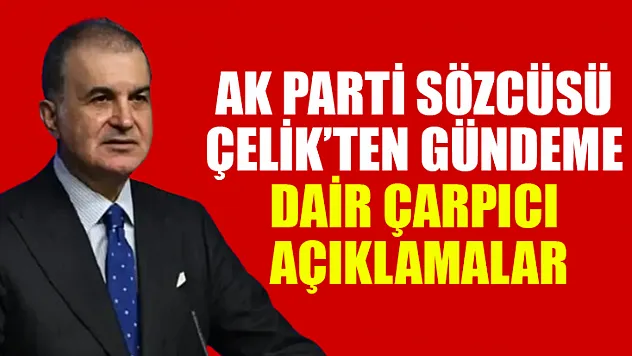 AK Parti Sözcüsü Çelik'ten Gündeme Dair Çarpıcı Açıklamalar