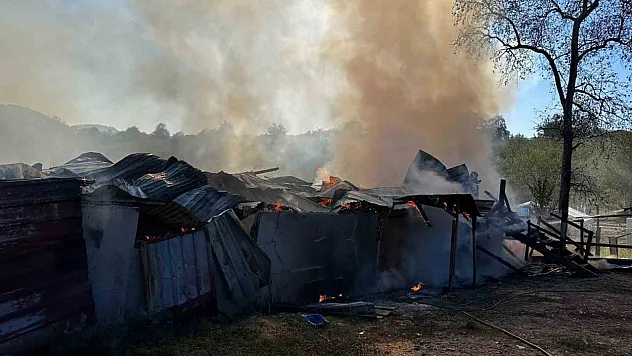 Alevlere teslim olan samanlık kullanılamaz hale geldi