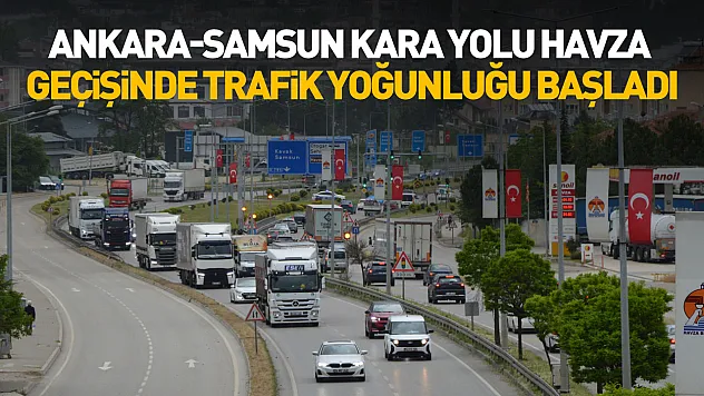 Ankara-Samsun kara yolunda bayram yoğunluğu: Havza geçişinde trafik arttı