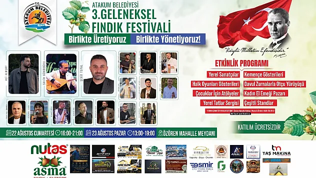 Atakum Belediyesi Geleneksel Fındık Festivali başlıyor