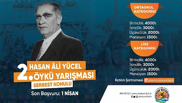 Atakum Belediyesi genç yazarları Hasan Ali Yücel Öykü Yarışması'nda  buluşturmaya devam ediyor