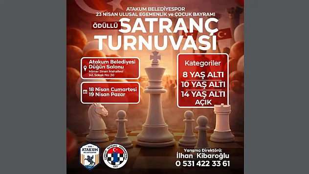 Atakum'da 23 Nisan'a özel ödüllü satranç turnuvası