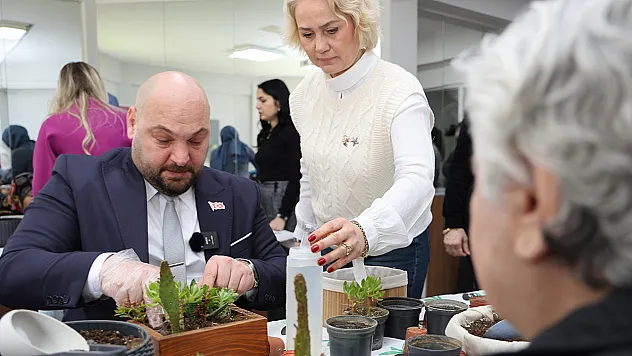 Atakum'da huzurevi sakinlerine minyatür bahçelerle moral