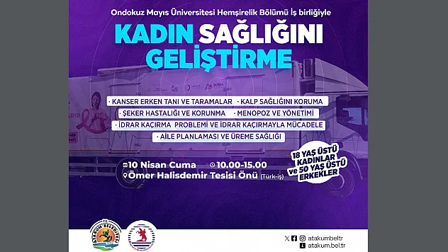 Atakum'da Kadın Sağlığını Geliştirme programı düzenlenecek