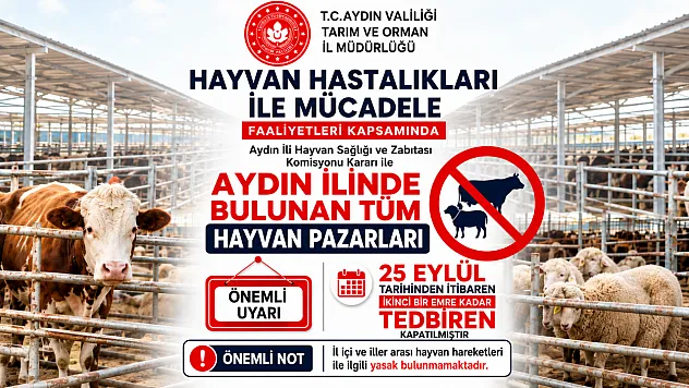 Aydın genelindeki tüm hayvan pazarları kapatıldı