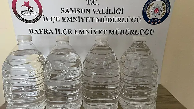 Bafra'da 20 litre kaçak etil alkol ele geçirildi