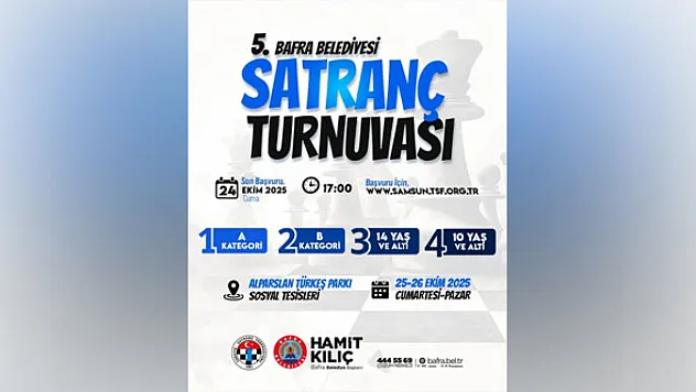 Bafra'da 5. satranç turnuvası başlıyor