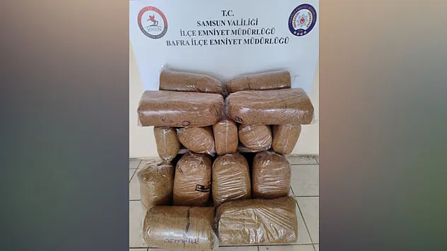 Bafra'da bir şahsın evinden 75 kilo kaçak tütün çıktı
