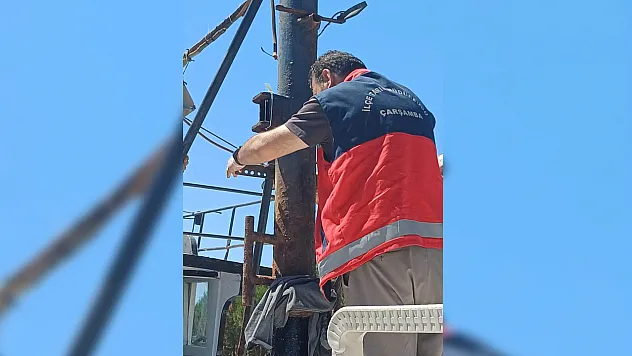 Balıkçı teknesindeki av araçları mühürlendi