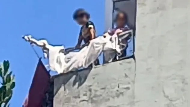 Balkondan Sarkan Çocuklar Çevreyi Korkuttu