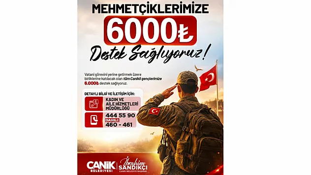 Canik Belediyesi'nden askere gidecek gençlere destek