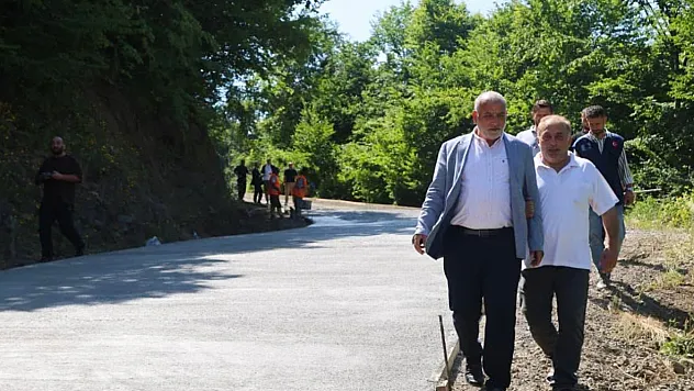 Canik'te yol çalışmaları havadan takip edildi