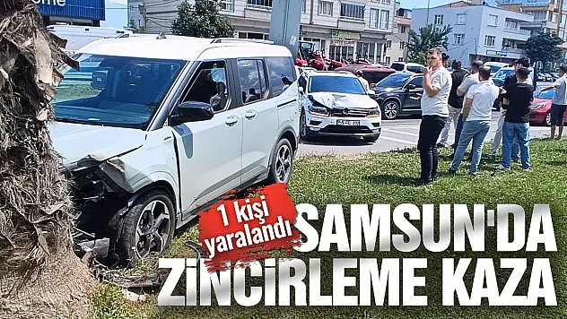 Çarşamba'da 3 aracın karıştığı kazada 1 kişi yaralandı