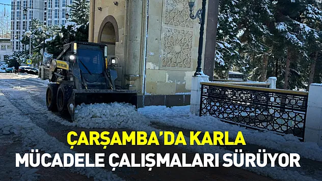 Çarşamba'da Karla Mücadele Çalışmaları Sürüyor