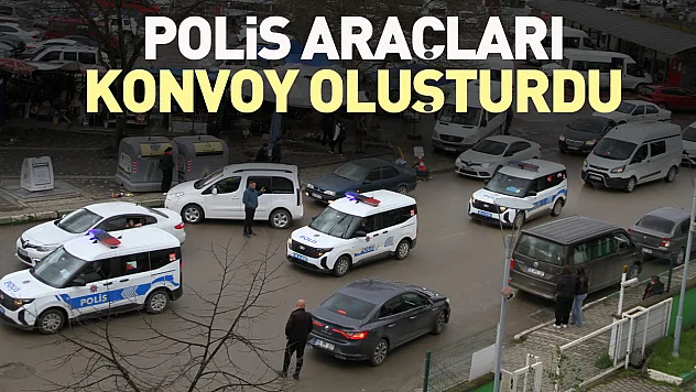 Çarşamba'da polis araçları konvoy oluşturdu