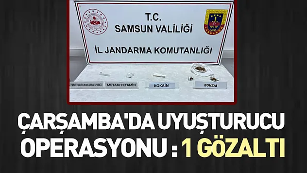 Çarşamba'da Uyuşturucu operasyonu: 1 Gözaltı