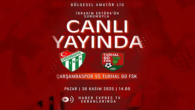 Çarşambaspor maçı İbrahim Ertürk'ün sunumuyla canlı yayında Haber Expres TV'de