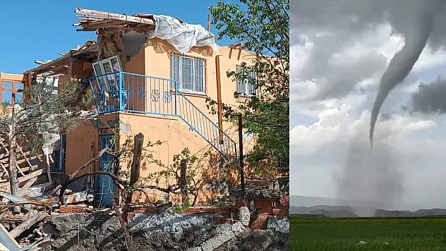 Çorum'da hortum meydana geldi: Evlerin çatısı uçtu, ağaçlar devrildi