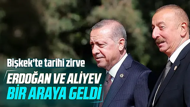 Cumhurbaşkanı Erdoğan, ŞİÖ Zirvesi için bulunduğu Bişkek'te Aliyev ile görüştü