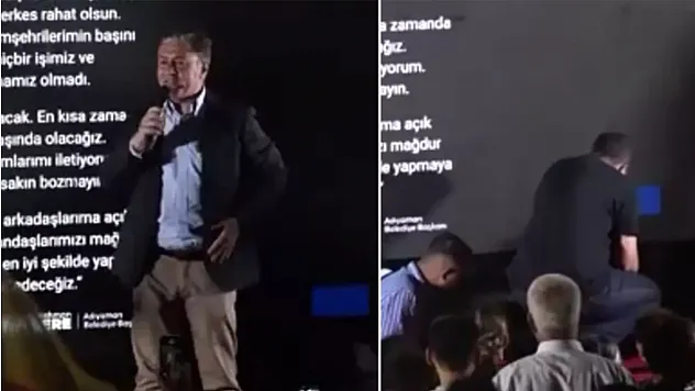 Dengesini kaybetti ve sahneden düştü