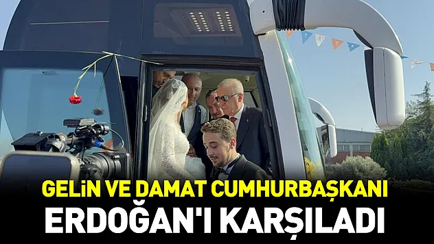 Düğün konvoyunu yarıda kesip Cumhurbaşkanı'nı karşıladılar