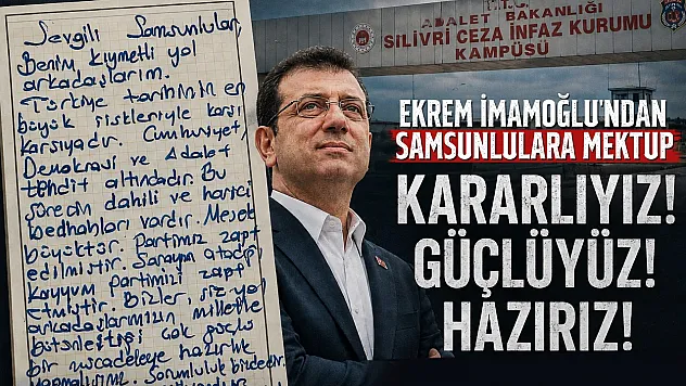 Ekrem İmamoğlu'ndan Samsun'a mektup