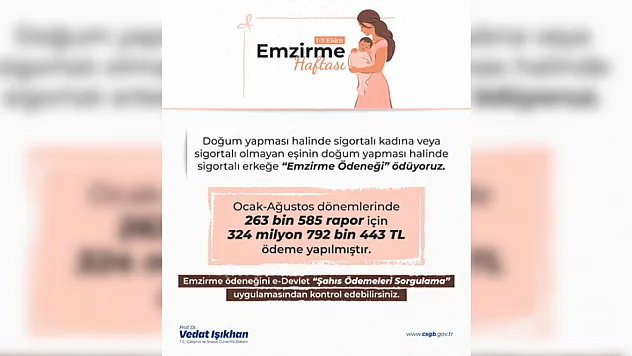 Emzirme ödeneği 325 milyon lira