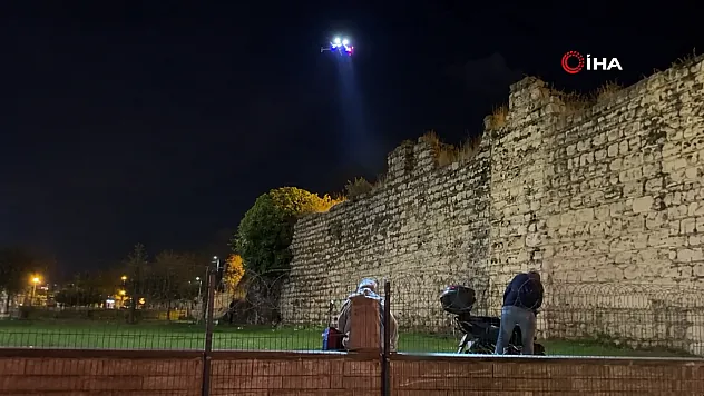 Fatih'te polisten dron destekli alkol denetimi