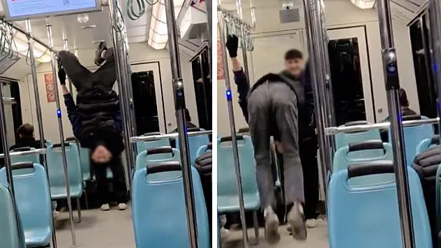 Gençlerin tehlikeli oyunu kamerada