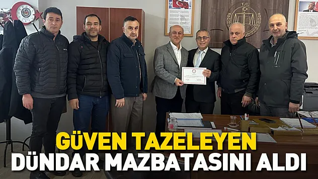 Güven tazeleyen Dündar mazbatasını aldı