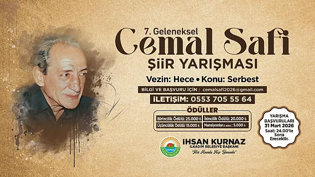 İlkadım Belediyesi 7. Cemal Safi Şiir Yarışması'nı düzenliyor