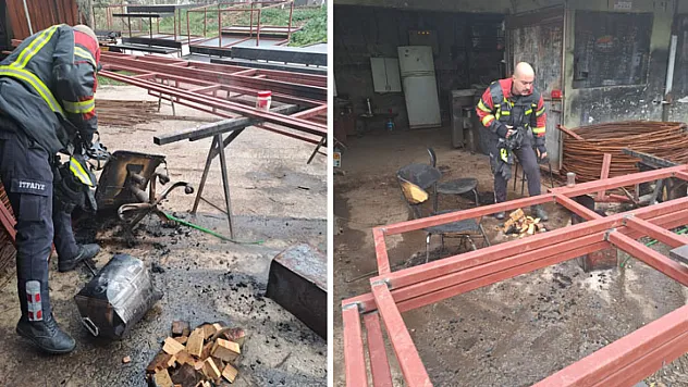 Isınmak için kovaya atılan tiner patladı, facia son anda önlendi