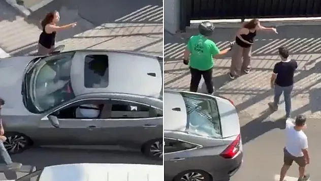 İstanbul'da Yol Ortasında İntikam Sloganı 'Kocanı Aldım Elinden, Çatla!'