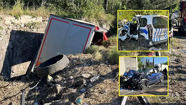 İzmir'de zincirleme kaza: Freni boşalan tır 10 araca çarptı
