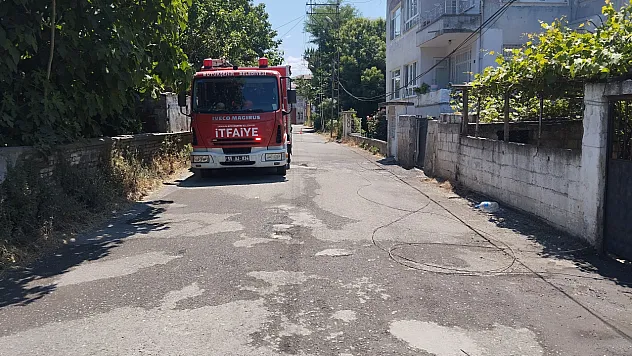 Kamyonun kopardığı elektrik teli yangına neden oldu