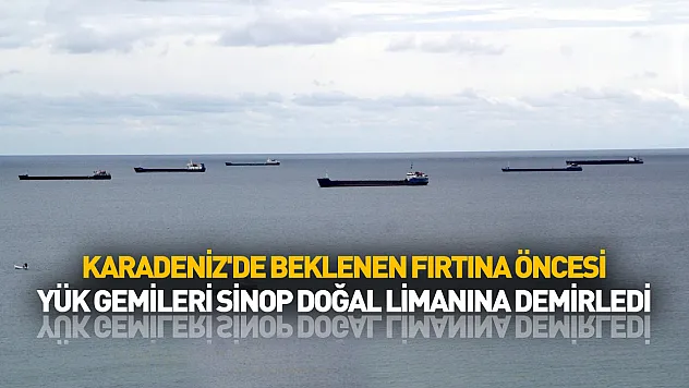 Karadeniz'de fırtına uyarısı: Yük gemileri Sinop açıklarında korunaklı alana çekildi