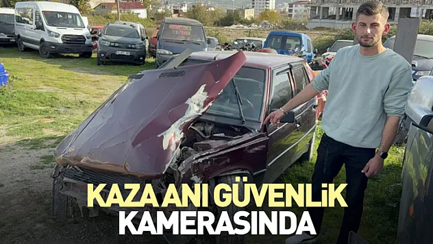 Kaza anı güvenlik kamerasında