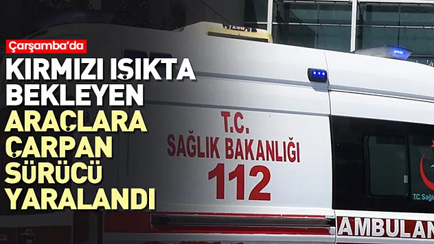 Kırmızı ışıkta bekleyen araçlara çarpan sürücü yaralandı