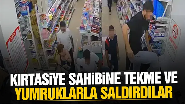 Kırtasiye sahibine tekme ve yumruklarla saldırdılar
